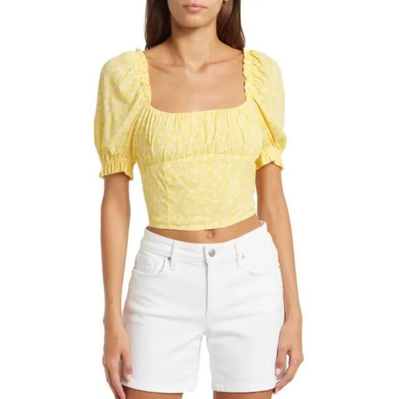 Sophie Rue Blooming Gather Bust Blouse yellow NWT  Nordstrom - Picture 1 of 3